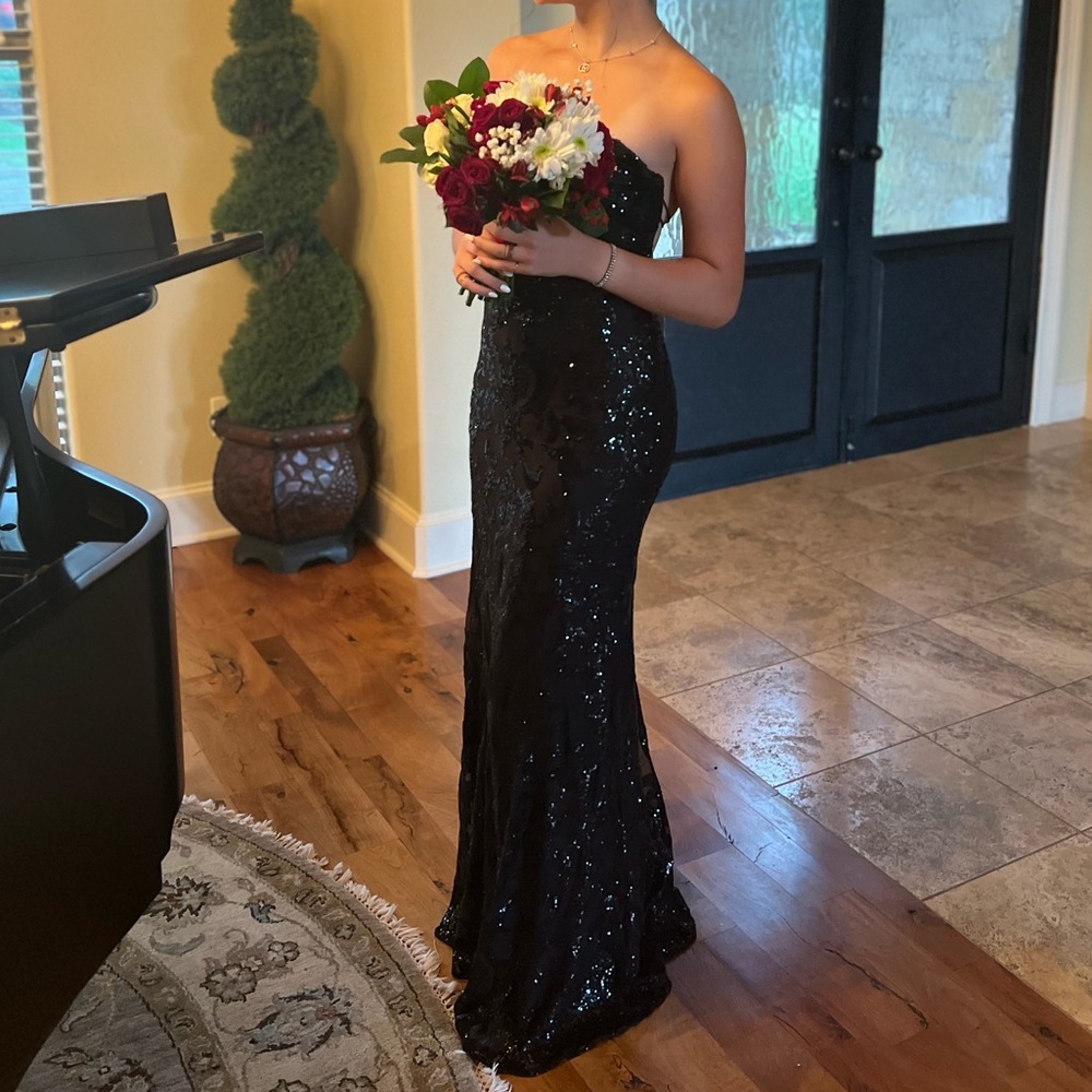 Black Sequin Prom Dress